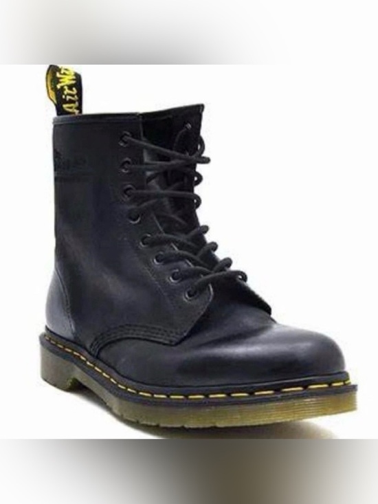 Dr. Martens Shoes - Dr. Martens Black Leather Combat Moto Boots 11821 Grunge Sz 8 Military Punk